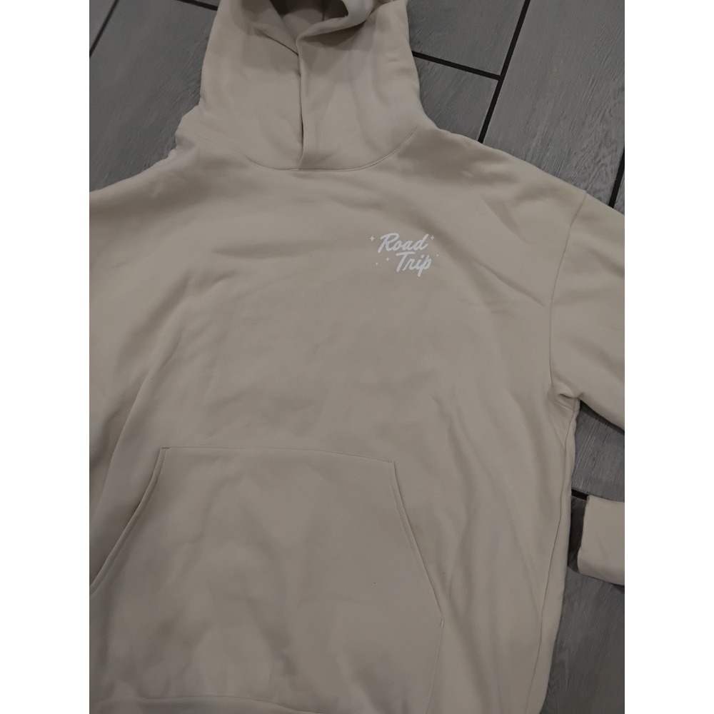 Road Trip Have A Nice Trip Mushroom Graphic Hoodie Sand Beige 2XL
